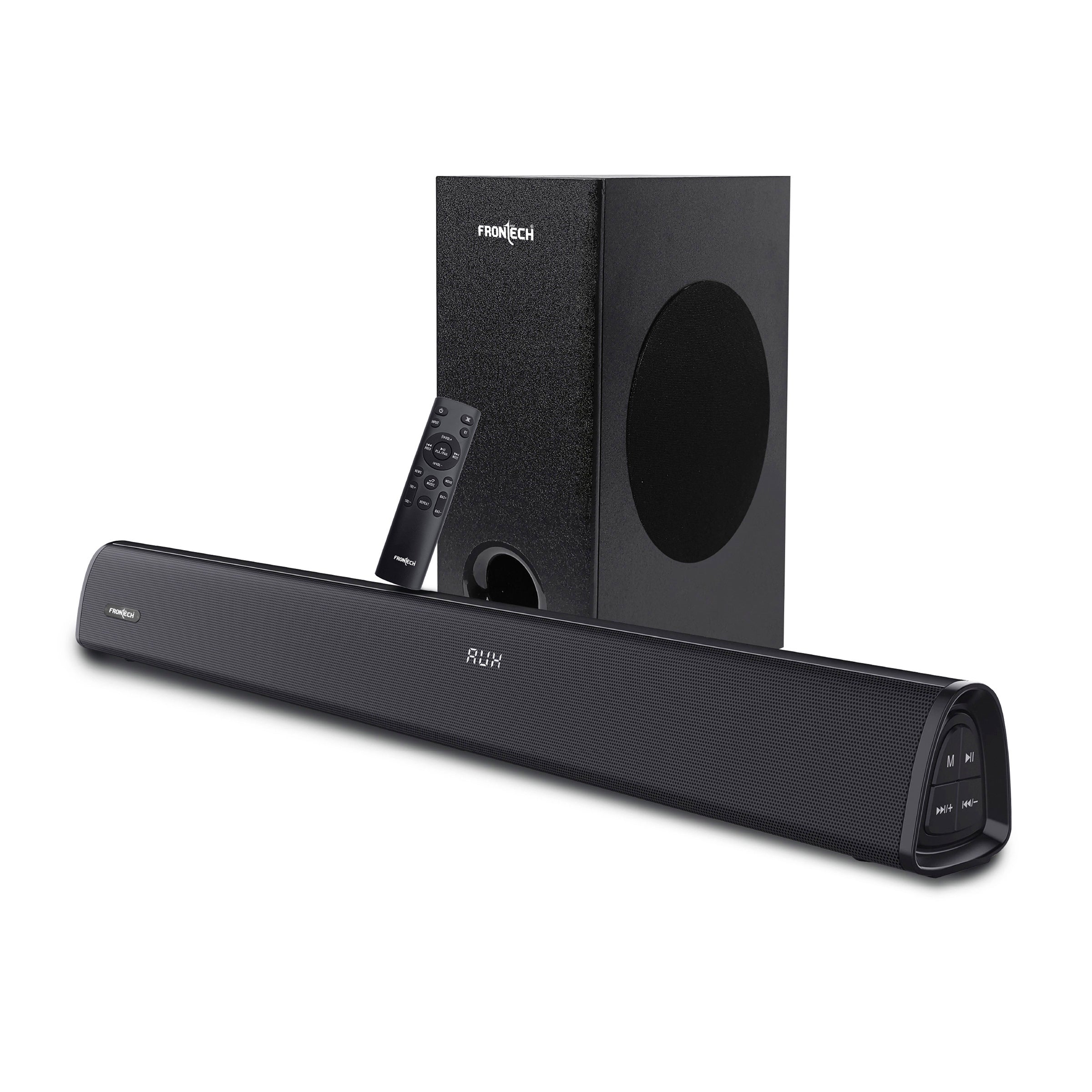 Frontech EchoMax-269 2.1 Channel Soundbar | Bluetooth 5.3 | Wireless Connectivity | 200W | Powerful Bass (SW-0269) Frontech EchoMax-269 2.1 Channel Soundbar | Bluetooth 5.3 | Wireless Connectivity | 200W | Powerful Bass (SW-0269)